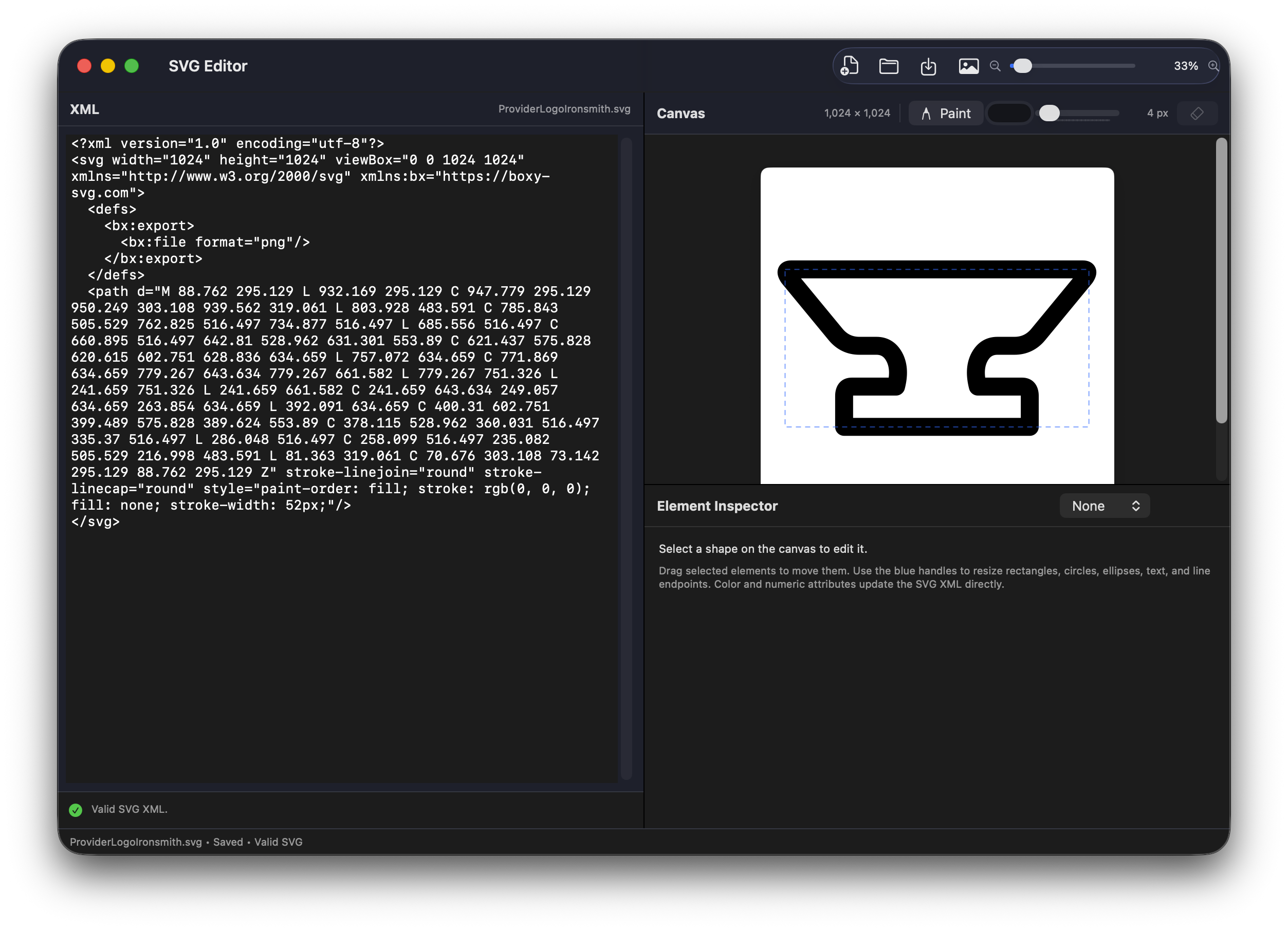 SVG Editor app example.